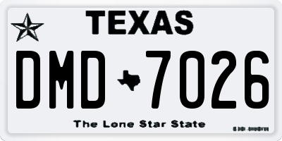 TX license plate DMD7026