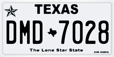 TX license plate DMD7028