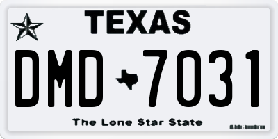 TX license plate DMD7031