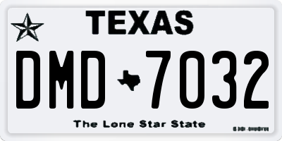 TX license plate DMD7032
