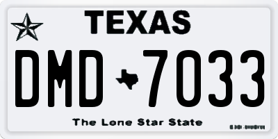 TX license plate DMD7033