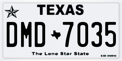 TX license plate DMD7035
