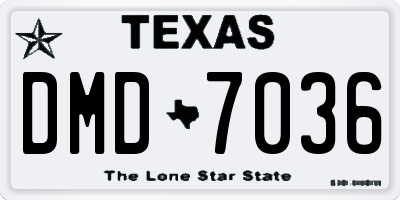 TX license plate DMD7036