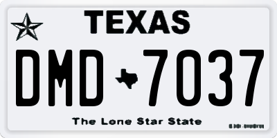 TX license plate DMD7037