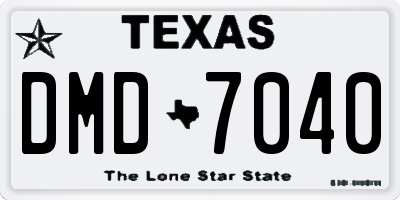TX license plate DMD7040