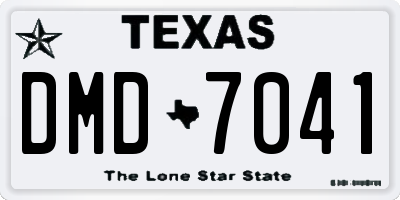TX license plate DMD7041