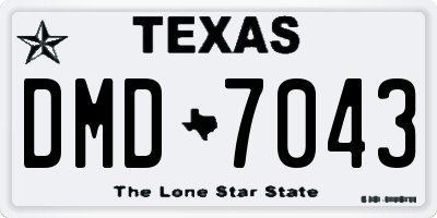 TX license plate DMD7043