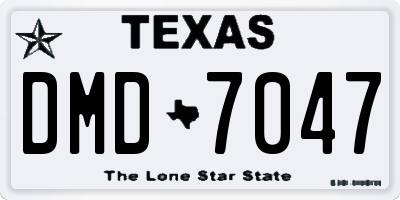 TX license plate DMD7047