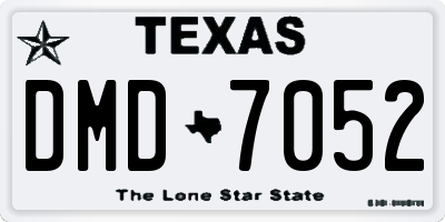 TX license plate DMD7052