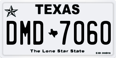 TX license plate DMD7060