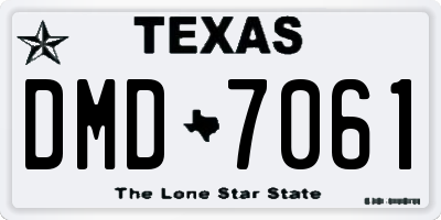 TX license plate DMD7061