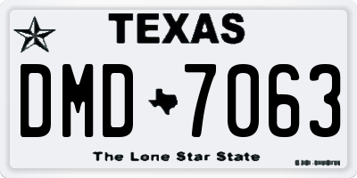 TX license plate DMD7063