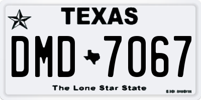 TX license plate DMD7067