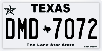 TX license plate DMD7072