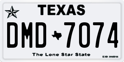 TX license plate DMD7074
