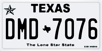 TX license plate DMD7076