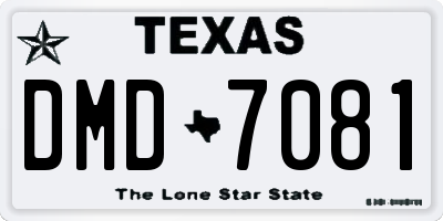 TX license plate DMD7081
