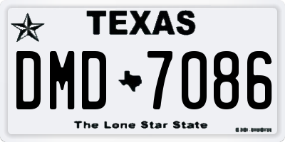TX license plate DMD7086