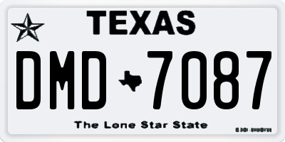 TX license plate DMD7087