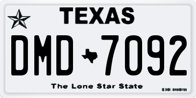 TX license plate DMD7092