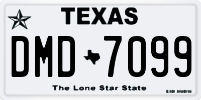 TX license plate DMD7099