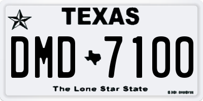 TX license plate DMD7100