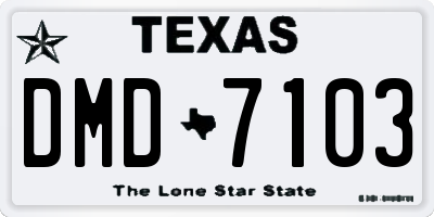 TX license plate DMD7103
