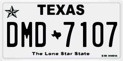 TX license plate DMD7107