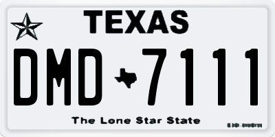 TX license plate DMD7111