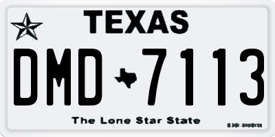 TX license plate DMD7113