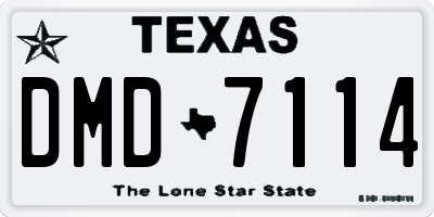 TX license plate DMD7114