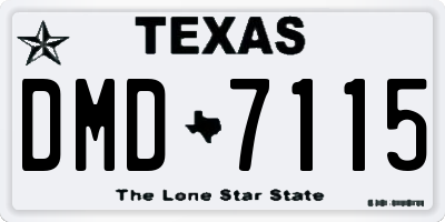 TX license plate DMD7115