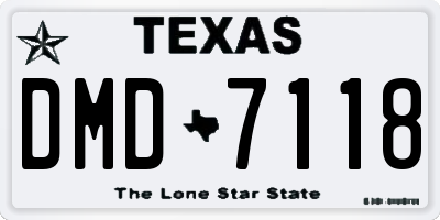 TX license plate DMD7118
