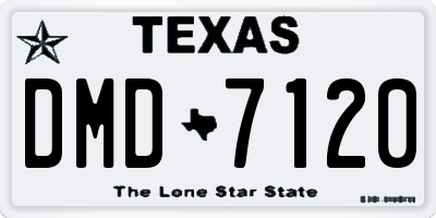 TX license plate DMD7120