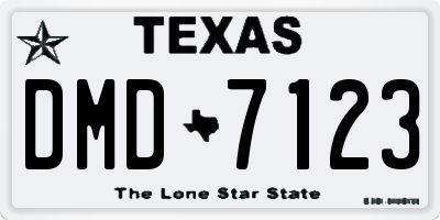 TX license plate DMD7123