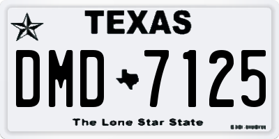 TX license plate DMD7125