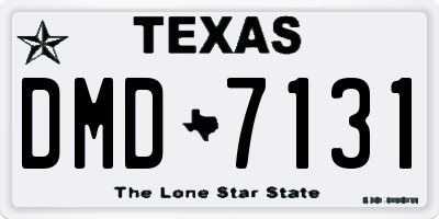 TX license plate DMD7131