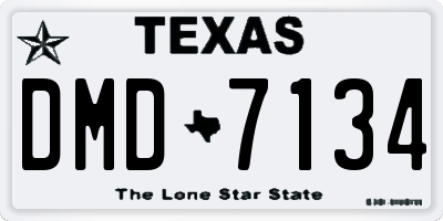 TX license plate DMD7134