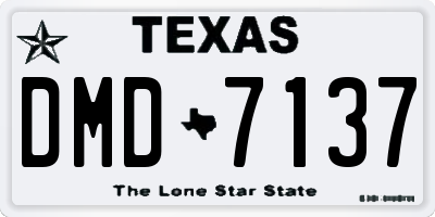 TX license plate DMD7137