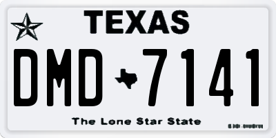 TX license plate DMD7141