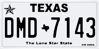 TX license plate DMD7143