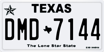 TX license plate DMD7144
