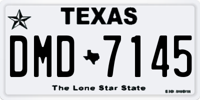 TX license plate DMD7145