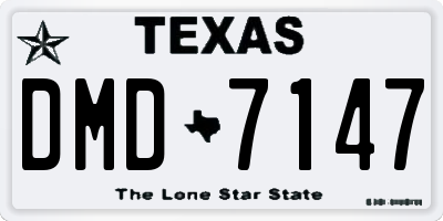 TX license plate DMD7147