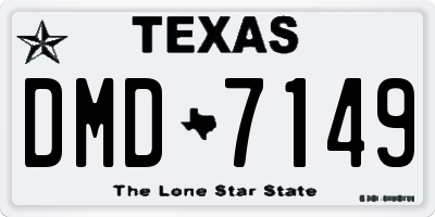 TX license plate DMD7149