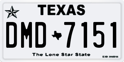 TX license plate DMD7151