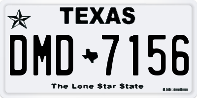 TX license plate DMD7156