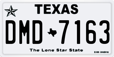 TX license plate DMD7163