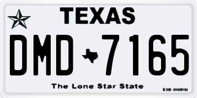TX license plate DMD7165