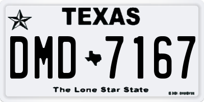 TX license plate DMD7167